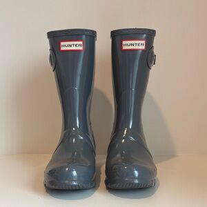 Hunter Original Short Gloss Rain Boots in Graphite